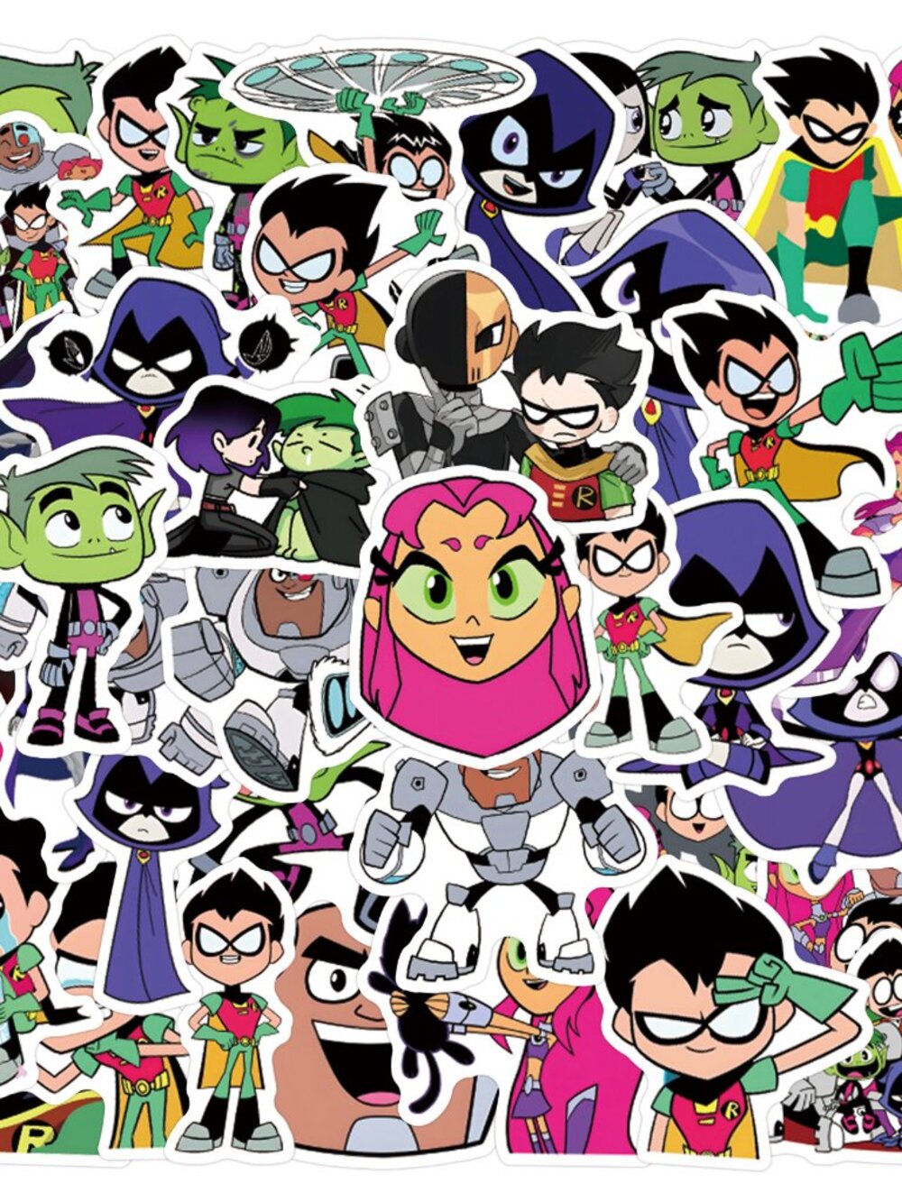 60PCS Teen Titans Stickers Waterproof PVC Vinyl Laptop Luggage Water Bottle Set